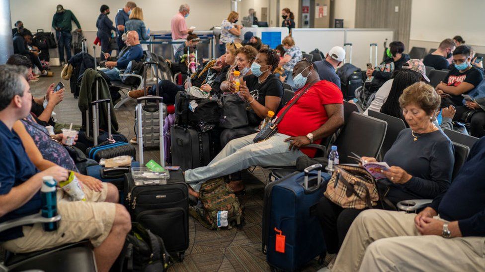 An airport departure lounge at Fort Lauderdale-Hollywood International Airport