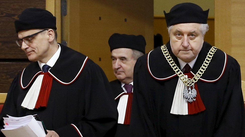 Judges of the Polish Constitutional Court (file photo 8 March)