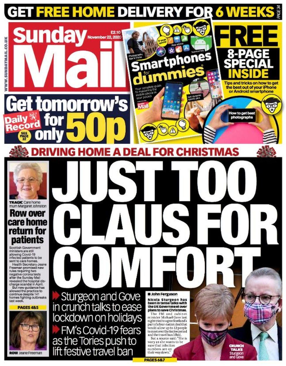 Scotland's papers: 'Tense' talks to save Christmas and Sunak 'snub ...