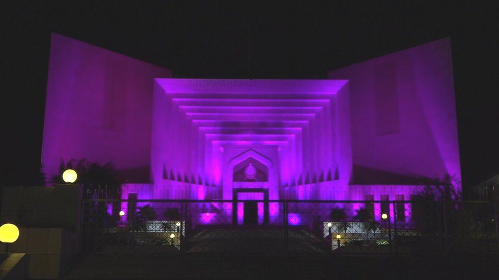 The supreme court lit up in pink for breast cancer awareness month