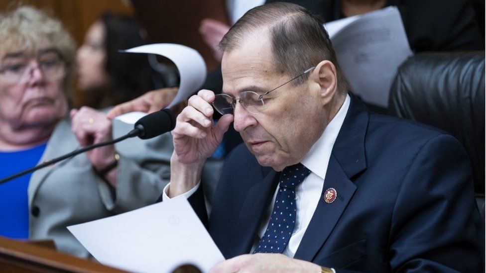 Democratic Representative from New York and Chairman of the House Judiciary Committee Jerry Nadler prepares to oversee a committee markup to hold Attorney General William Barr in contempt of Congress for refusal to comply with a subpoena in the Rayburn House Office Building in Washington, DC, USA