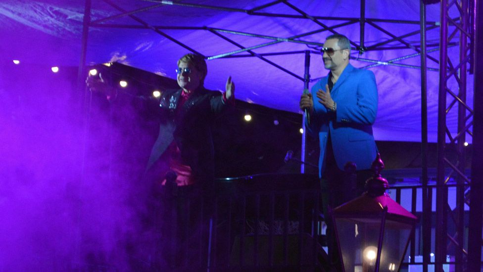 Elton John and George Michael tributes at Hale Barns Carnival
