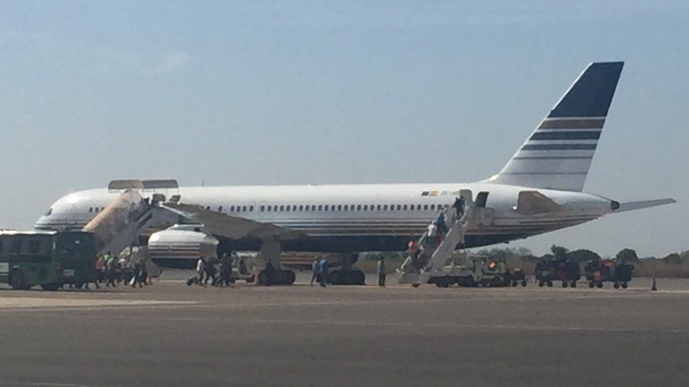 Plane at Banjul airport