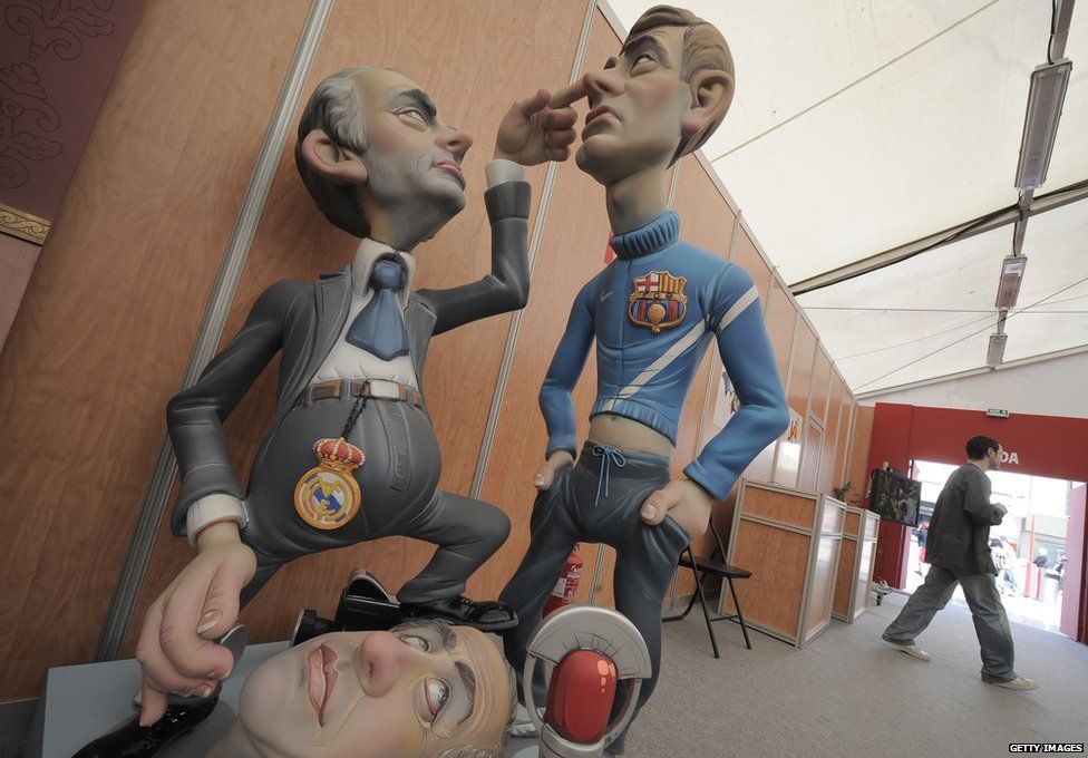 Puppets of Jose Mourinho and Tito Vilanova