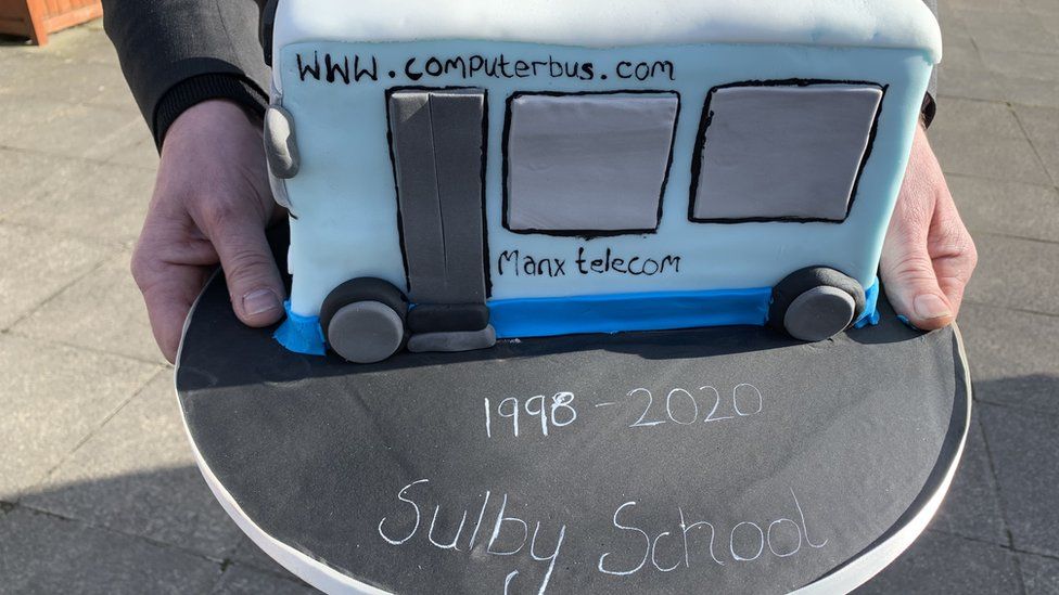 Computer Bus shaped cake