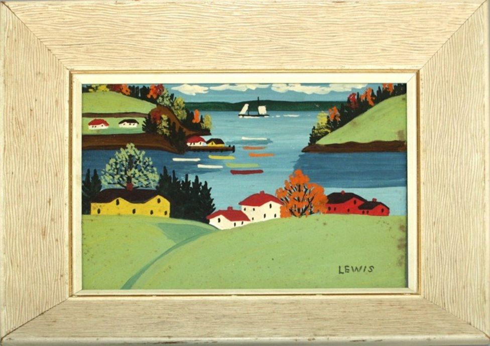 Maud Lewis Paintings Sell For 36 000 At Auction BBC News    118489753 201maudkathleenlewis Canadian1903 1970alatesummerlandscapewithsingleboat Soldfor10000 Credithansons 