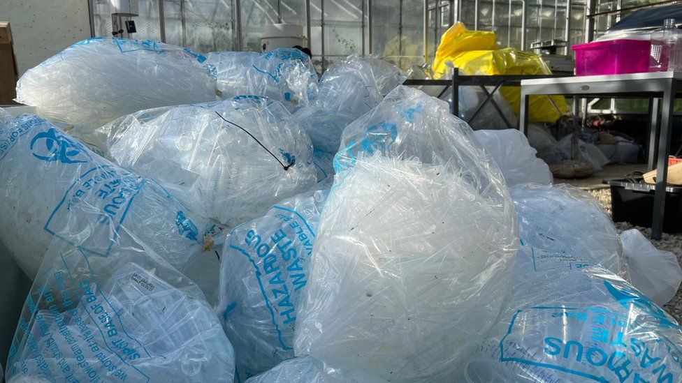 Plastic waste from research labs