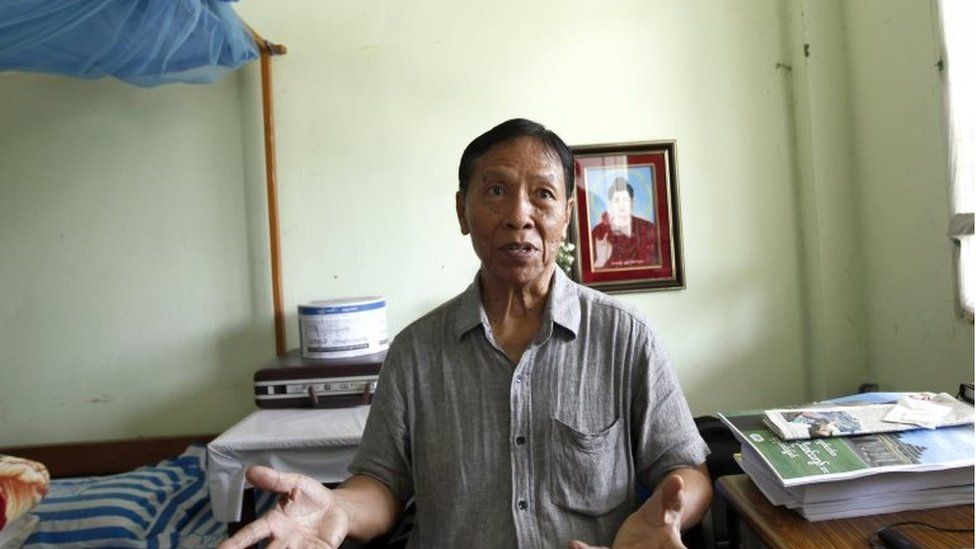 Kyaw Win, a lawmaker of National League for Democracy party and one of the proposed names for a cabinet ministerial post speaks to journalists in Naypyitaw, Myanmar, Tuesday, March 22, 2016.