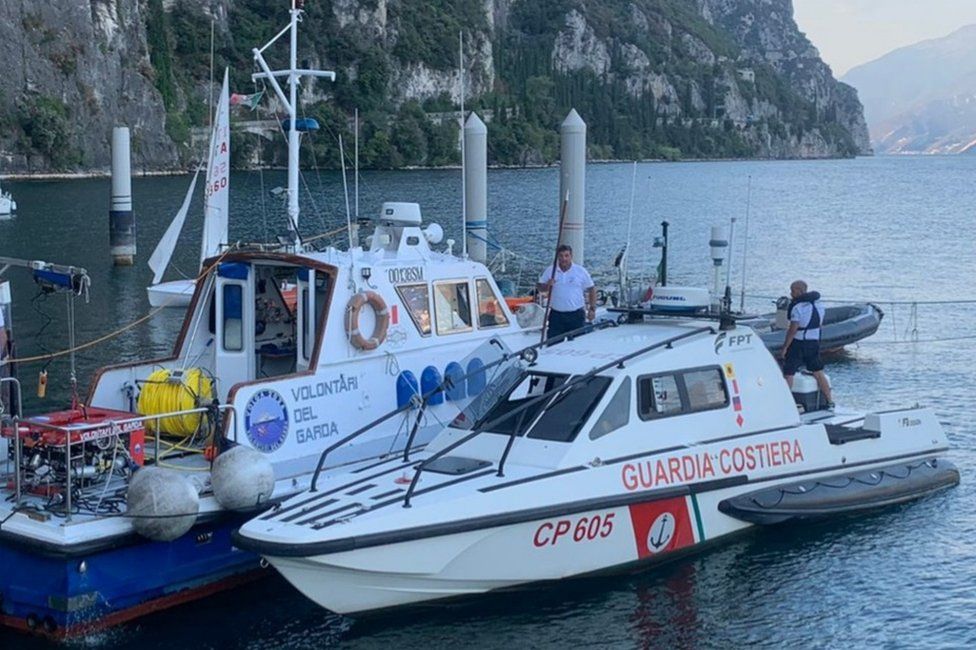 Coastguard boat and volunteers' boat at Lake Garda