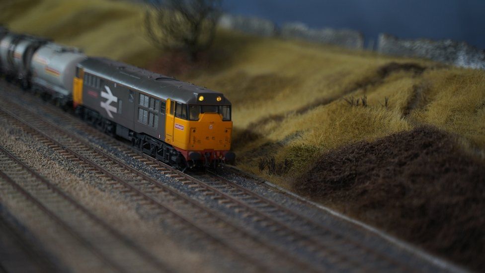 A train on the model