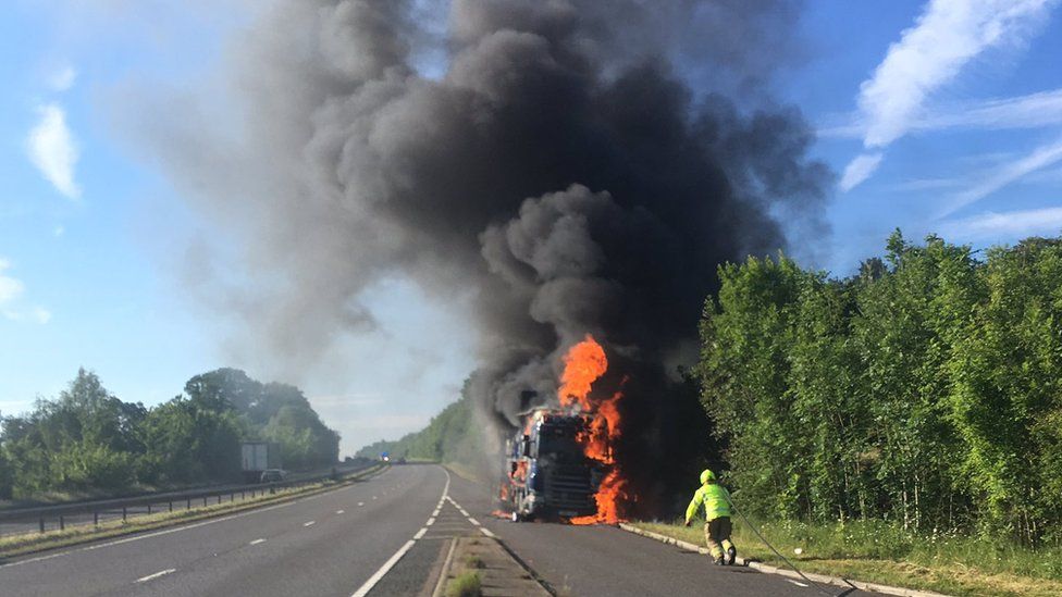 Lorry fire