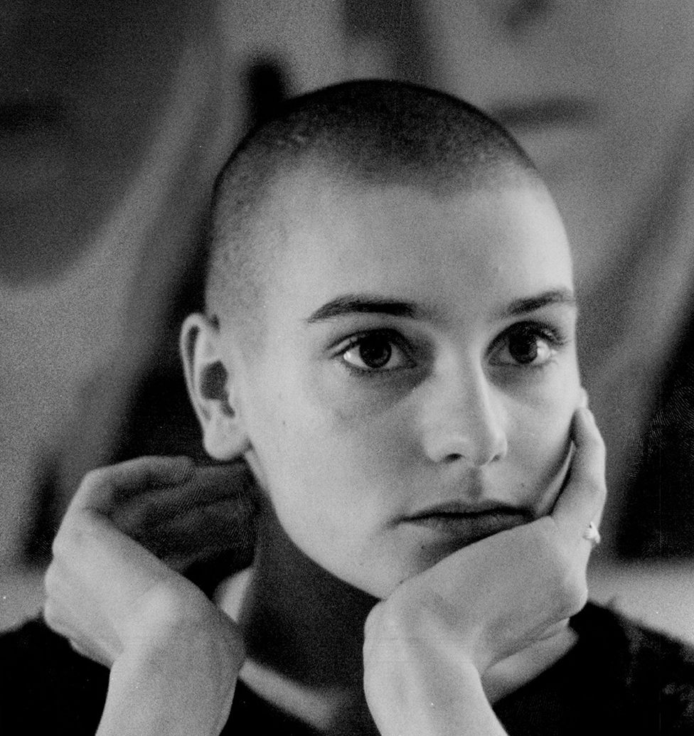 Sinead O'Connor at a press conference in downtown Minneapolis, US, in April 1988