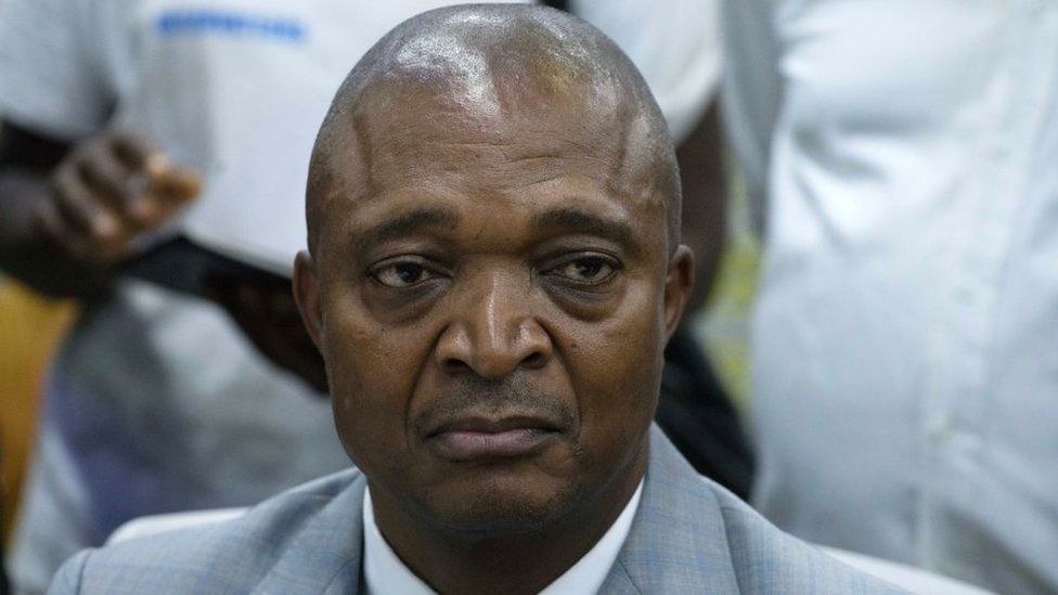 Emmanuel Ramazani Shadary is pictured at the Electoral Commission in Kinshasa on August 8, 2018
