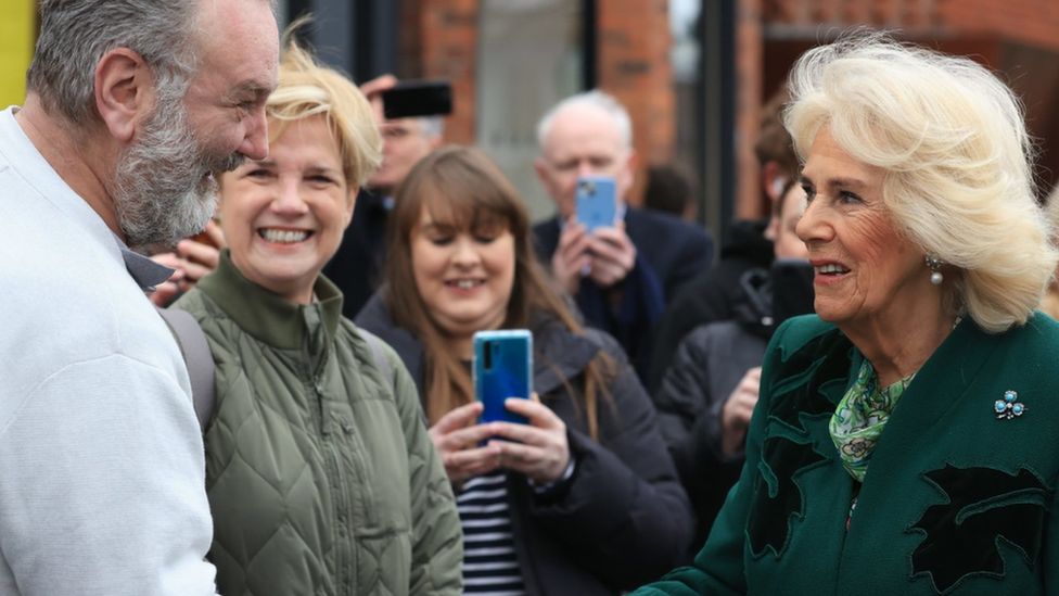 The Queen shook hands with well wishers in south Belfast