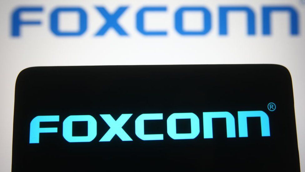 Foxconn logo seen on an iPhone