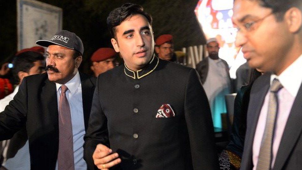 File photo: Chairman of Pakistan Peoples Party, Bilawal Bhutto Zardari (C), arrives to attend a cultural heritage festival at the ancient ruins of Moenjodaro, the UNESCO World Heritage site around 425 kilometres north of the port city of Karachi on February 1, 2014.