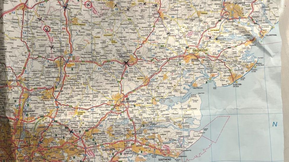 Kireon Wicks's sign map of Essex