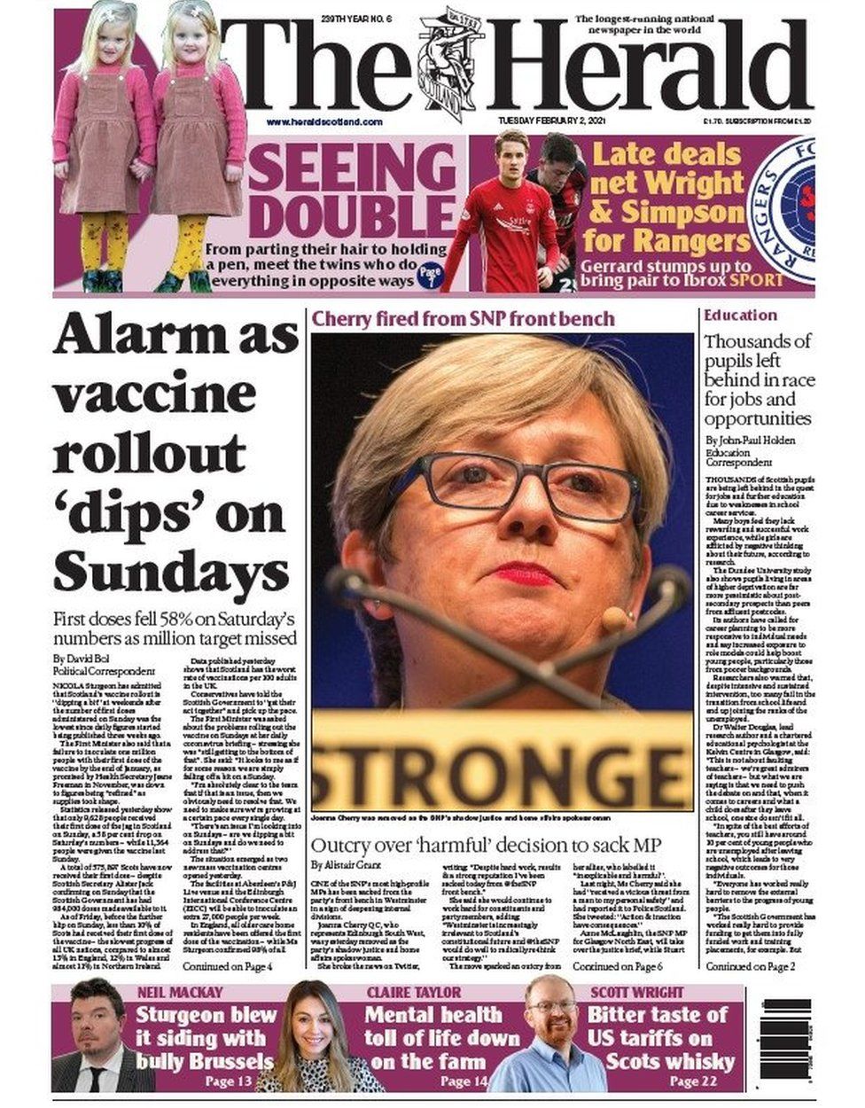 Scotland's papers: Concern over pace of vaccine rollout - BBC News