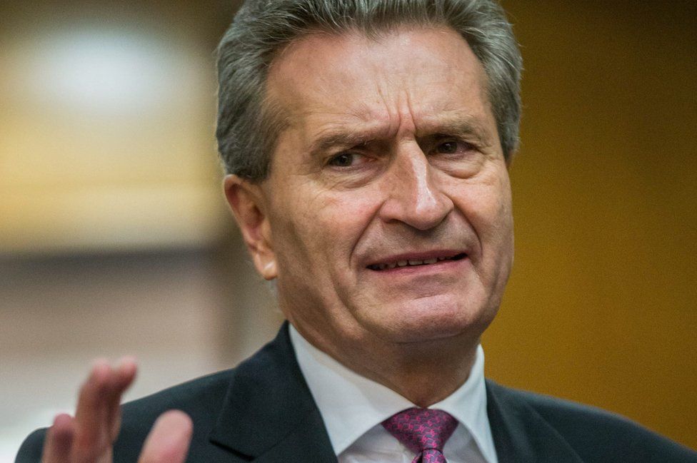 Guenther Oettinger, the EU Commissioner for the Digital Economy and Society during the weekly college meeting of the EU commission in Brussels, Belgium, 16 November 2016.