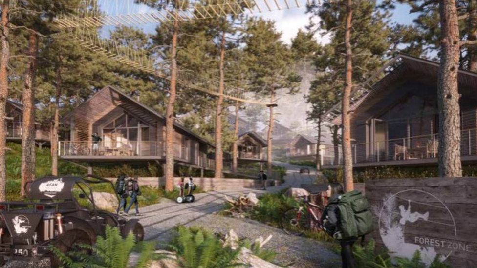Artist impression of the proposed Afan Valley Adventure resort