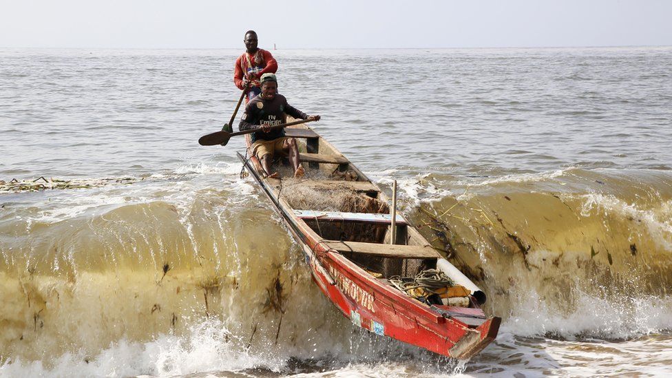 Fishermen from sea in Abidjan, Ivory Coast - Wednesday 20 November 2019