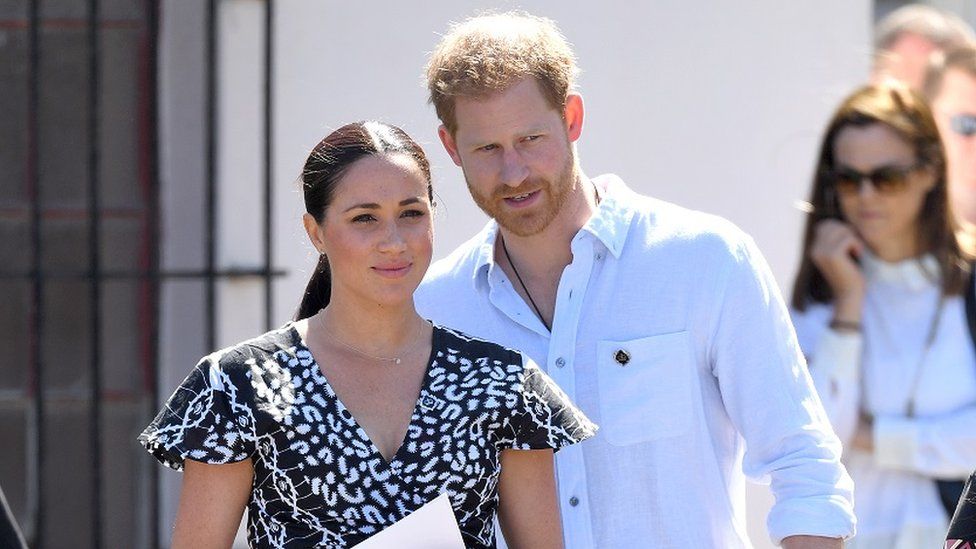 Prince Harry and Meghan Markle in South Africa in 2019.