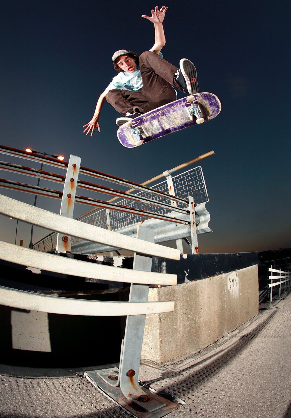 Skateboarder jumping