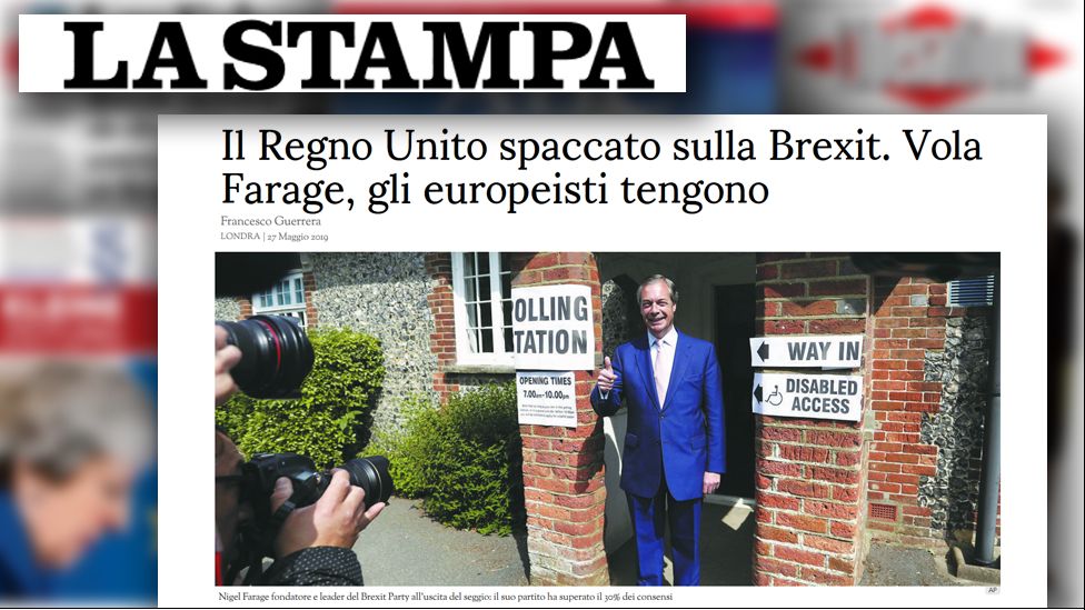 Article from Italian newspaper La Stampa, 27 May 2019