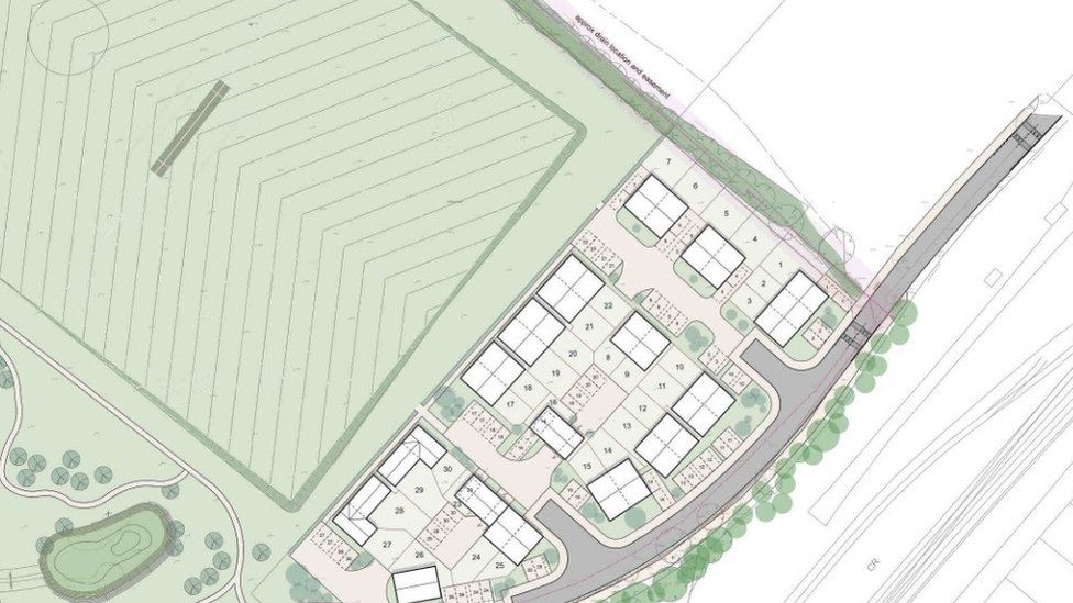 Plans for the new homes on Blackbridge Sports Field in Podsmead