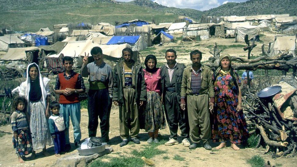 Kurds in a refugee camp after the 1991 Gulf War