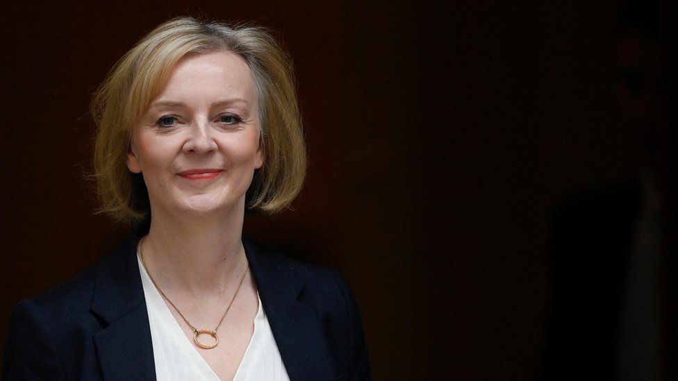 British Prime Minister Liz Truss leaves Number 10 Downing Street fo