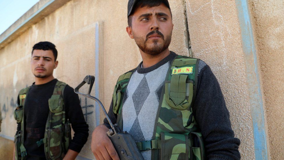 SDF members in Ras al-Ain, 10 Oct