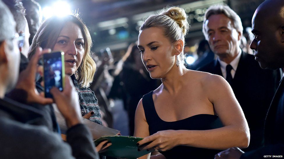 Kate Winslet with fans