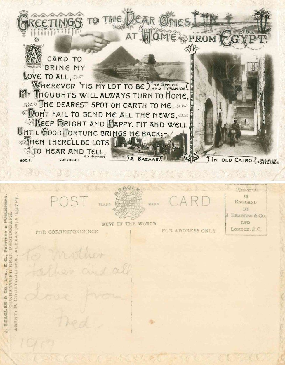 Postcard from Egypt in 1917