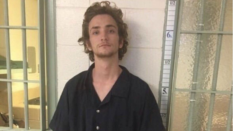 Dakota Theriot pictured after his arrest at the Richmond County Sheriff's Office. 26 Jan 2019