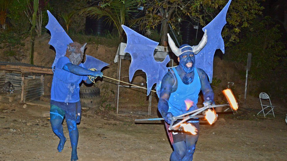 Samuel Thomas and Leonardo Joseph as blue devils