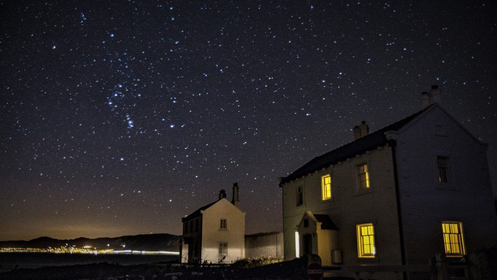The Orion constellation was captured over Penmon cottages on Anglesey by Bleddyn Jones-Pearson