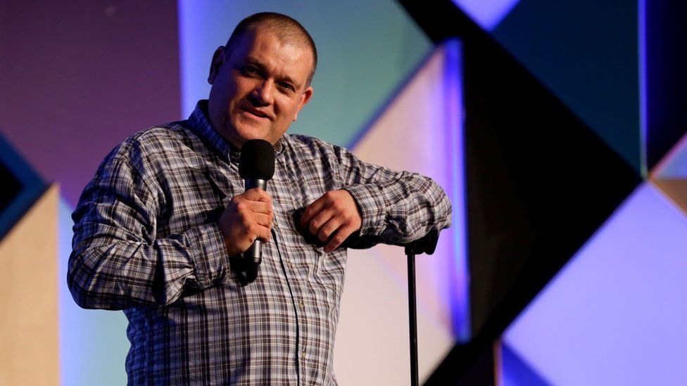 Gavin Webster in the BBC Blue Tent at the Edinburgh Festival Fringe, 2014