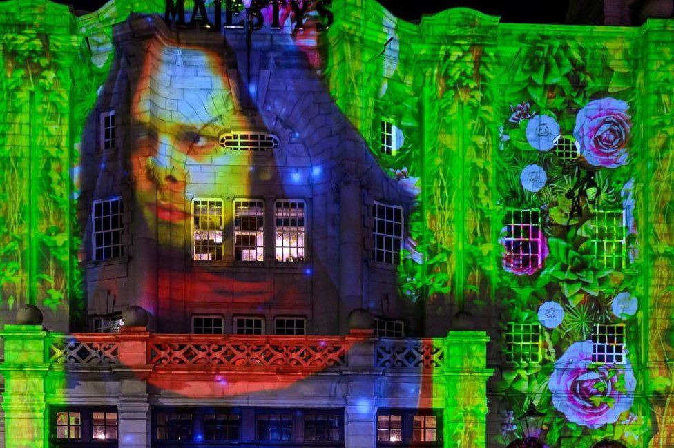 Projections on His Majesty's Theatre