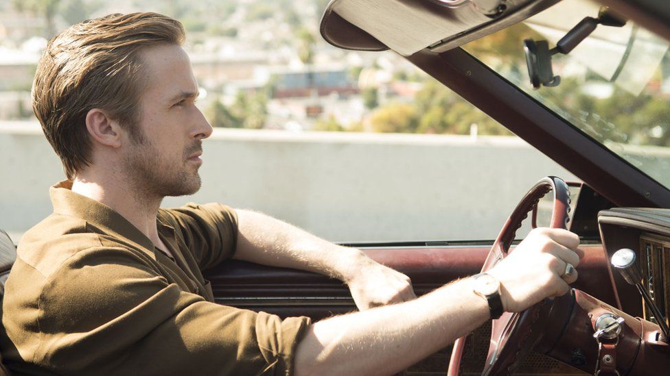 Ryan Gosling in the opening scene of La La Land