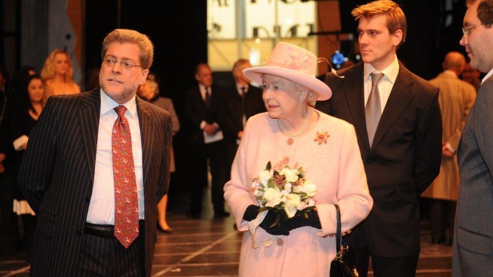 Ross Willmott with the Queen during her visit to Curve Leicester