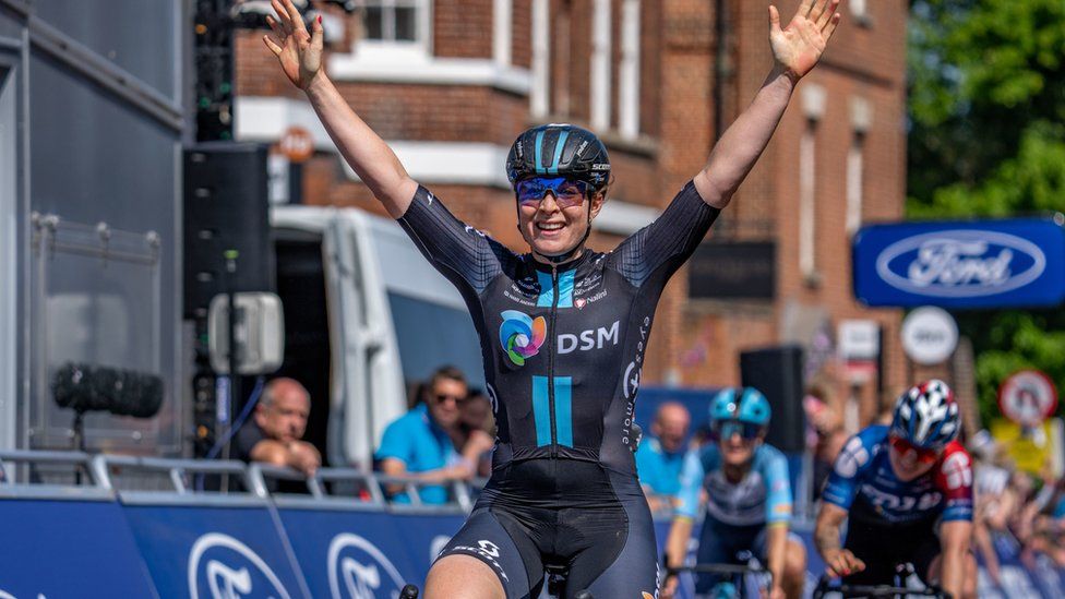 Charlotte Kool at the RideLondon Classique in Colchester