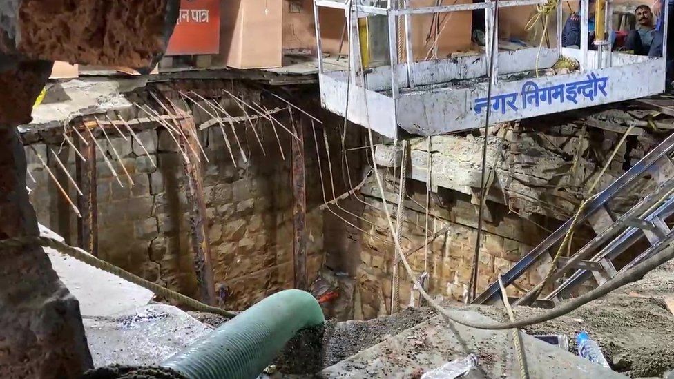 Step well collapse
