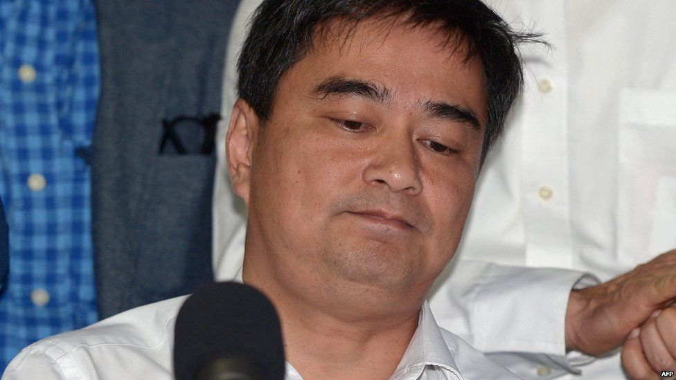 File photo: Abhisit Vejjajiva in Bangkok, 21 December 2013