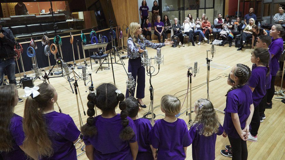 Katherine Jenkins with the Grief Encounter Children's Choir