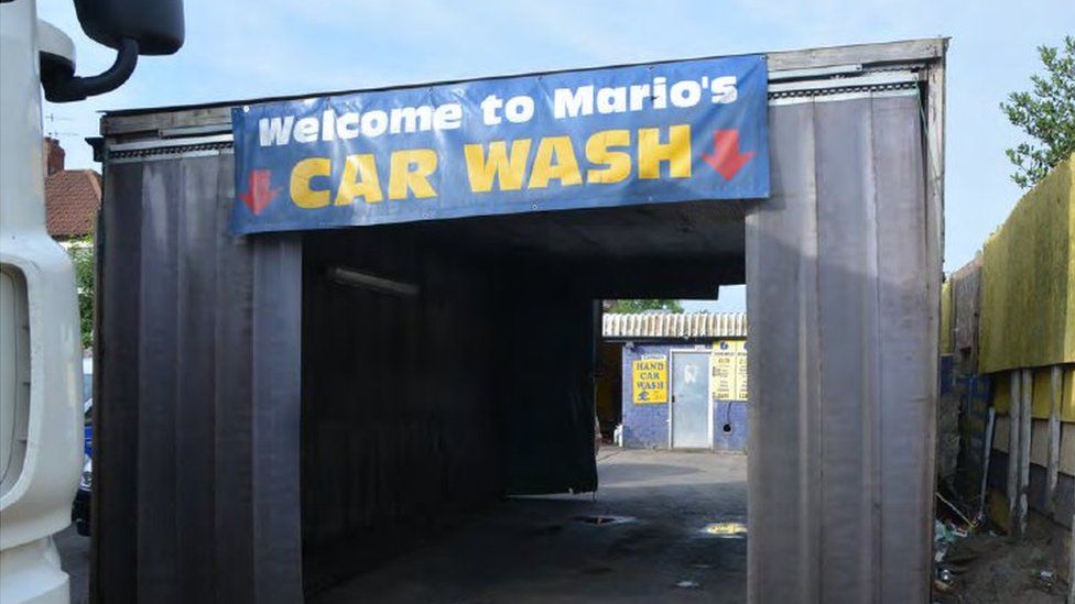 The pair's car wash
