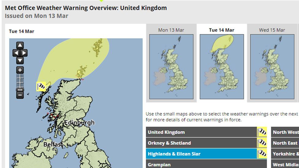 Winds warning for Northern and Western isles and Highlands BBC News