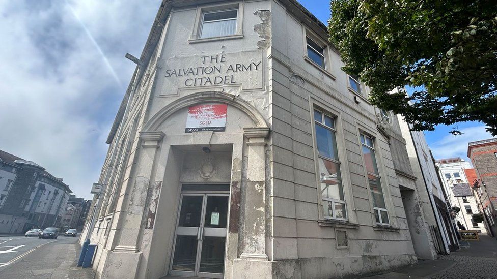 Entrance to the former Salvation Army Citadel building in Douglas