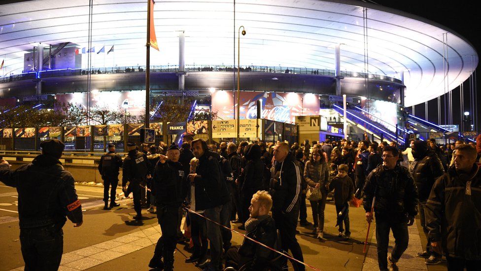 Fans were evacuated from the Stade de France after a series of explosions