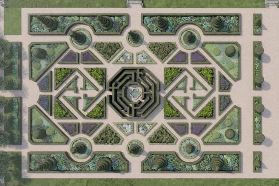 An overview of the new Topiary Garden planned for Sandringham